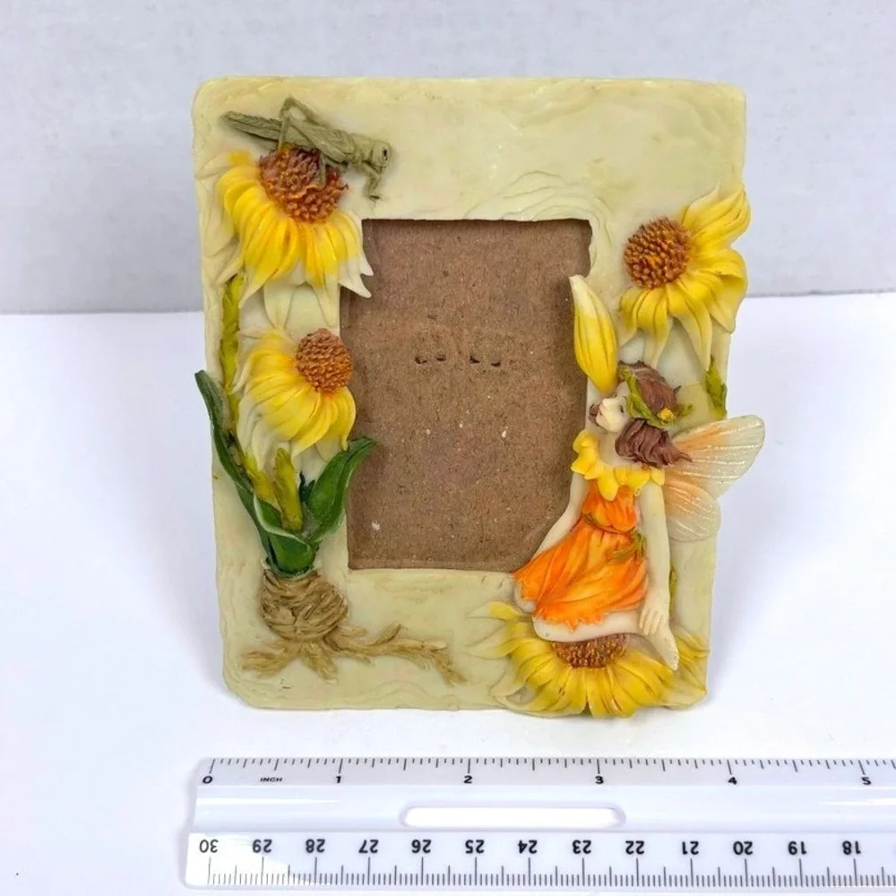 Y2K Fairy Sunflower Resin Phote Frame 3D Cottagecore Whimsical Garden Decor